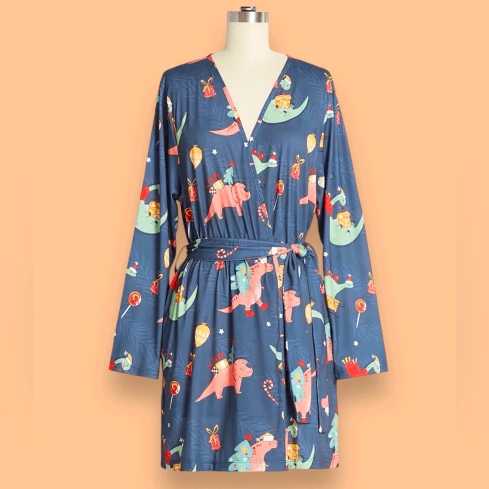 NWT ModCloth Totally Roar-some Holiday Robe, size S/M